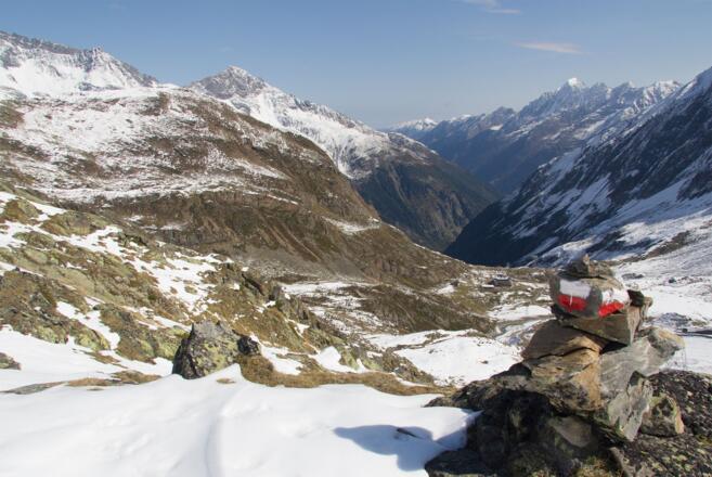 Blick vom Wanderweg Eisgrat - Dresdner Hütte