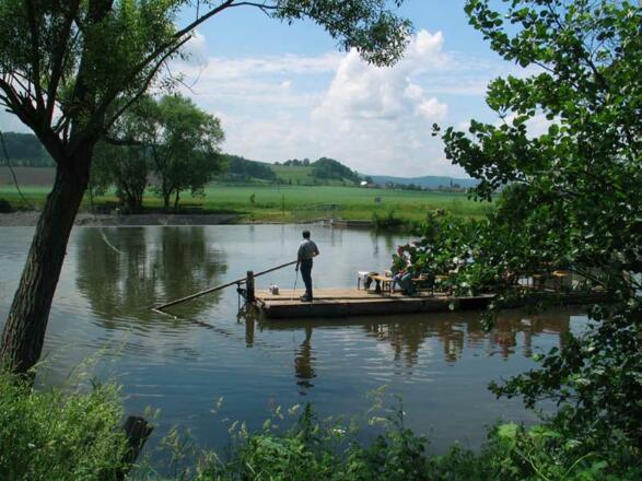 Floßfahrt Blick Saale