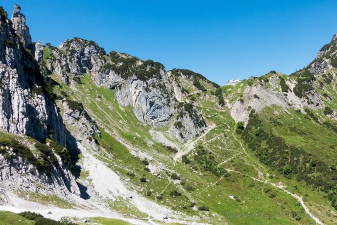 Blick zum Stripsenjochhaus aus dem Wildanger