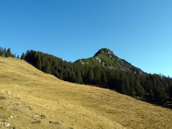 Auf dem Abstieg nochmal ein Blick zurück Richtung Gipfel