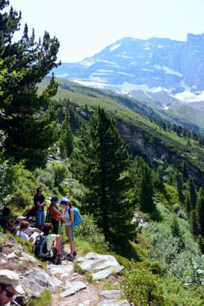 Kurze Rast beim Aufstieg