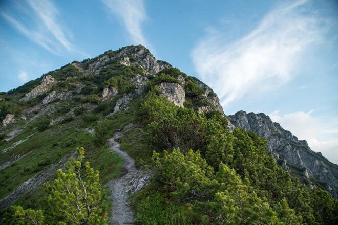 Auf den letzten Metern unter dem Gipfel
