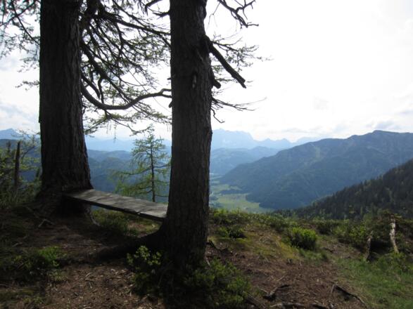 schöne Aussicht während des Zustieg
