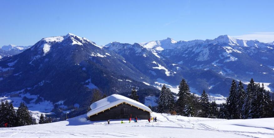 winterlicher Ausblick Hochälpelealpe