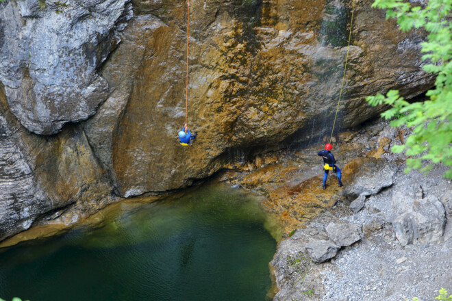 Canyoning Stuibenfälle - Abseilstelle