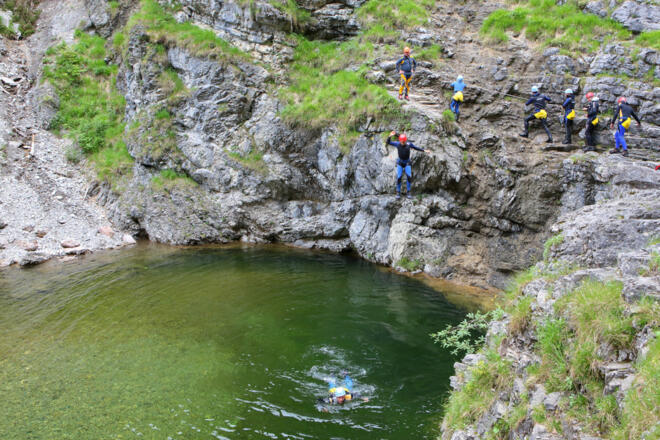 Canyoning Stuibenfälle - Sprung