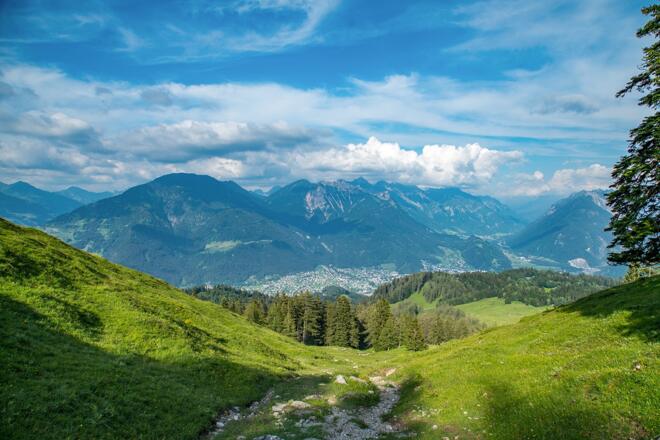 Blick zurück Richtung Hochplateau Tschengla