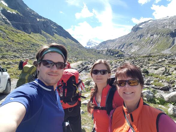 Start an der Materialseilbahn
