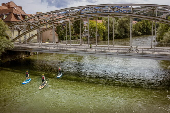 Stand Up Paddler bei Leoben