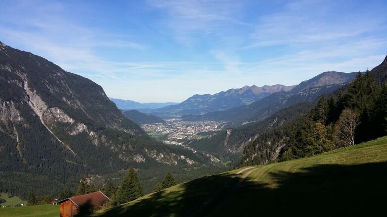 Blick von der Parzelle Lutt nach Bludenz