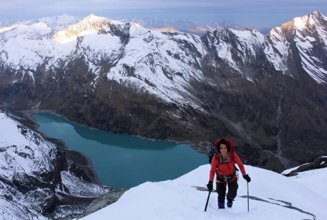 Ambreiteren Abschnitt des Kaindlgrats