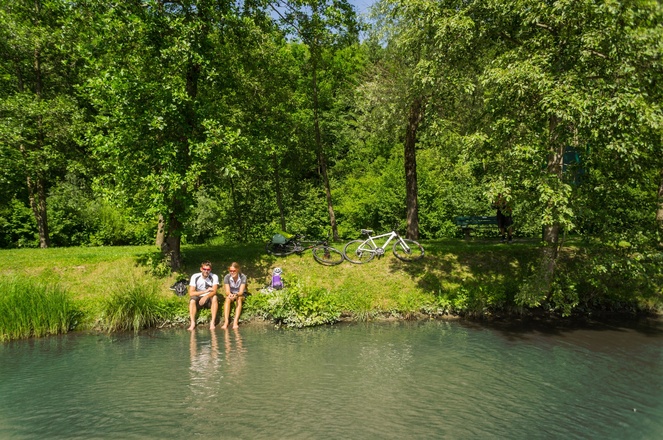 Rastplatz Salzach am Tauernradweg bei Bischofshofen