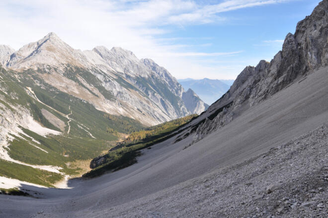 Blick vom Stempeljoch Richtung Halltal