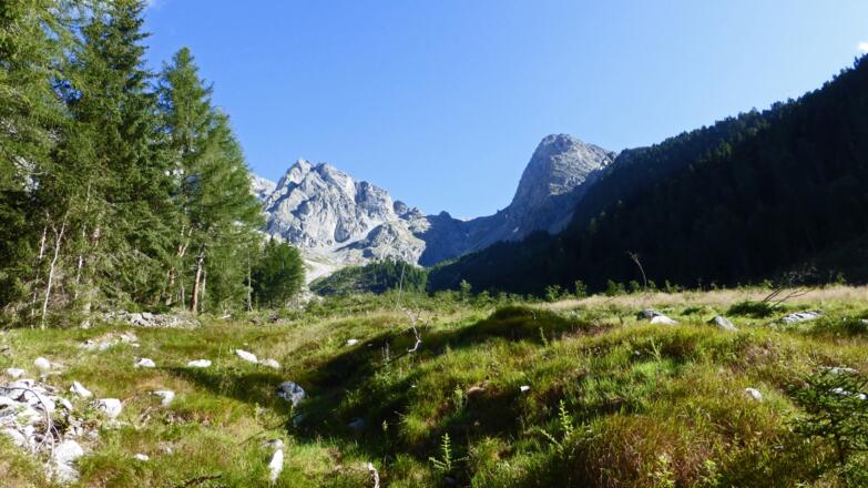 Schon bald nach dem Start zeigt sich die Riepenscharte