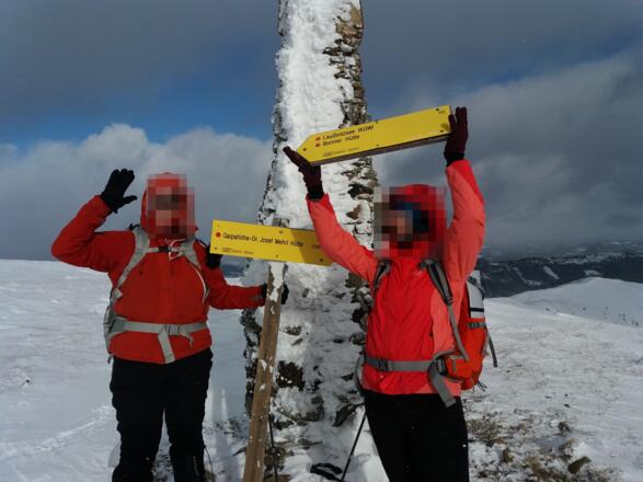 Großer Steinmann auf dem Schwarzwandgipfel, 2214 m.