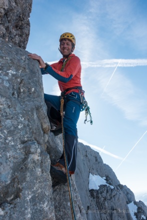 Start in die zweite Seillänge