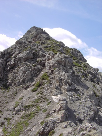 Die letzten Meter auf dem Nordgrat zum Gipfel