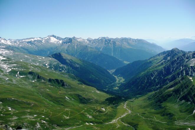 Blick ins Tauerntal und auf Mallnitz vom Vorderen Geiselkopf