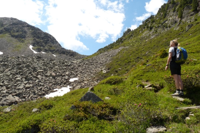 In wenigen Minuten ist der höchste Punkt, der Rotspitzel-Sattel, erreicht.