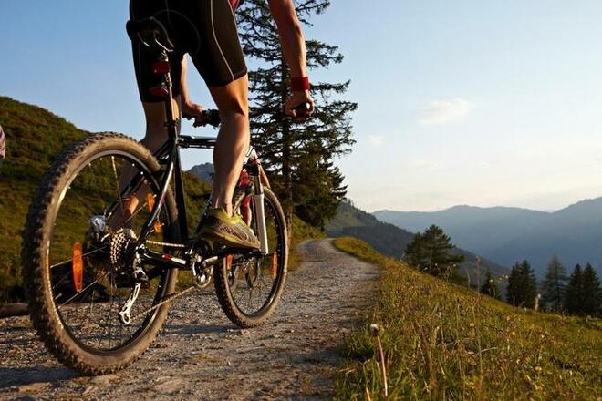 Mountainbike Auffahrt