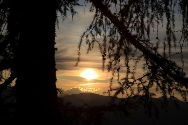 Sonnenuntergang auf der Weißalm
