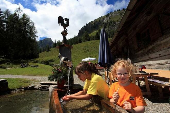 Teich und Brunnen auf der Igltalalm