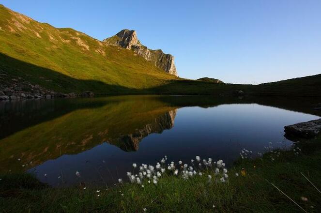 Der Schuhflickersee kurz nach Sonnenaufgang