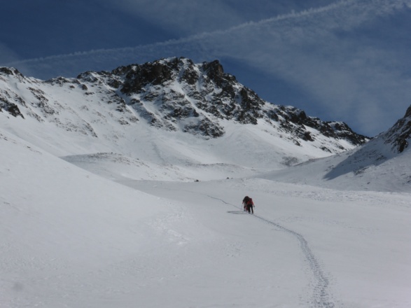 Im Breitetal. Westflanke Samerschlag, Joch zwischen Metzgerstein und Samerschlag.