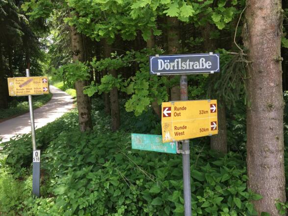 Abzweigung zum Radrundweg West