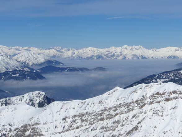 Richtung Norden die Nordkette über Innsbruck