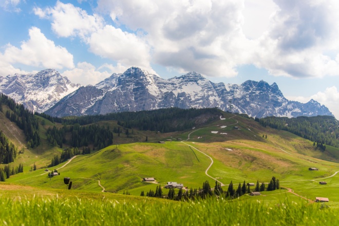 Blick in die Almenwelt Lofer vom Schwarzeck aus
