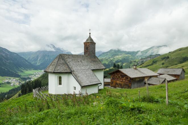 Blick auf Walsersiedlung Bürstegg