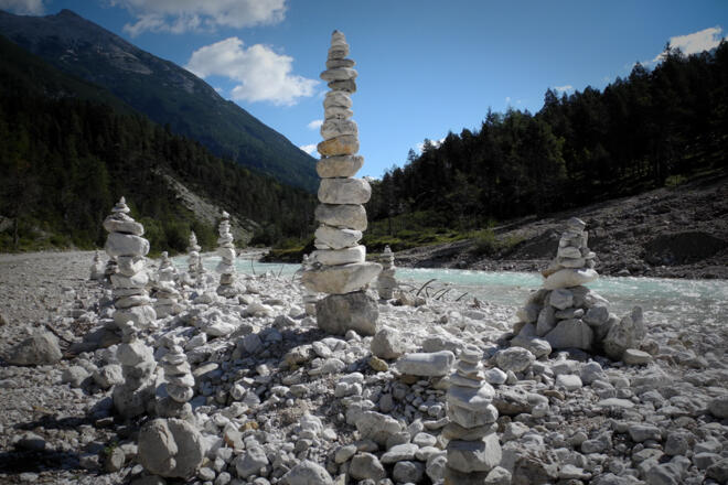 Steinmandl im Hinterautal