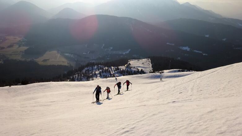 Blick zurück auf die ehemalige Piste der Rauthhütte.