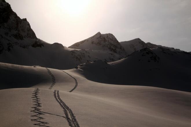 Abfahrt im oberen Kraspestal