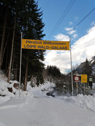 Start bzw. Endpunkt der Loipe "Alfenz" bei der Sonnenkopfbahn
