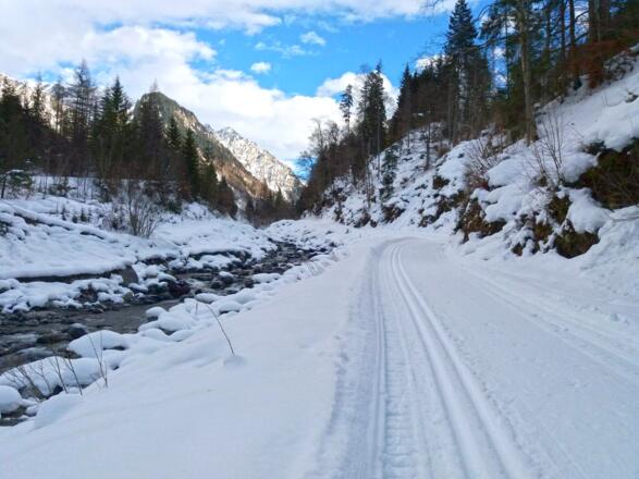 Mit den Langlaufskiern entlang der Alfenz