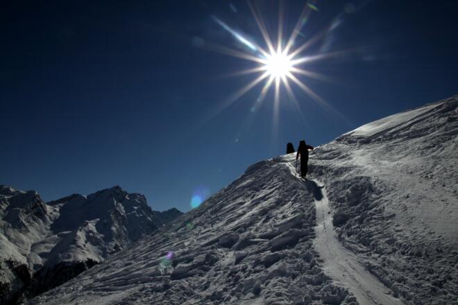 Beim Steinmandl hat man in etwa die Hälfte der Tour hinter sich