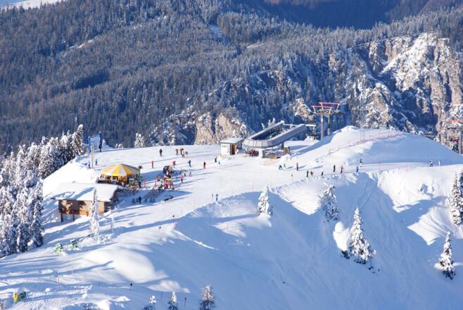 Blick auf den Ausgangspunkt an der Bergstation Gasselhöhe 6er-Sesselbahn