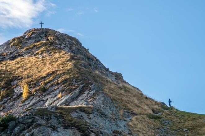 Blick zum Gipfel des Rippetegg