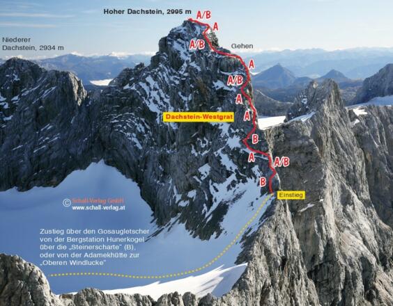 Topo Dachstein Westgrat - Klettersteig (c) Schall Verlag GmbH