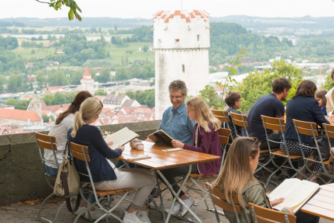 Mittagessen in Ravensburg direkt vor dem Mehlsack