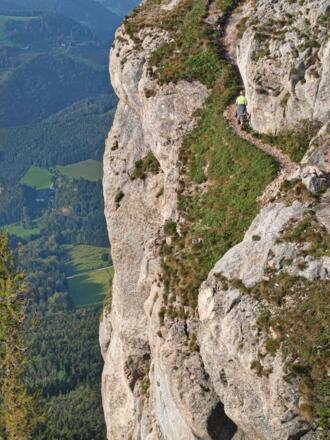 Ausgesetzter Wegverlauf auf den Steinernen Jäger