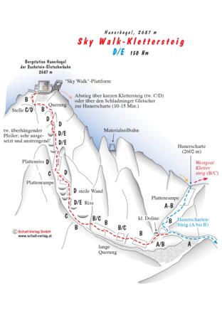 Topo Sky Walk - Klettersteig (c) Schall Verlag GmbH