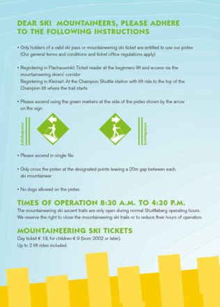 Information für Pistentourengeher EN Winter 2017/18