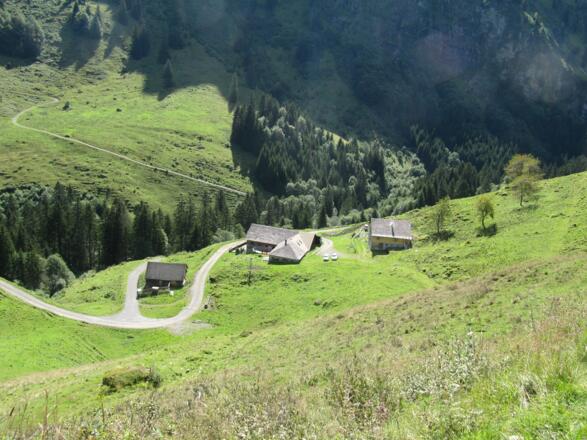 Lindachalpe: Bis zum Jahr 1964 standen hier noch fünf Gebäude.