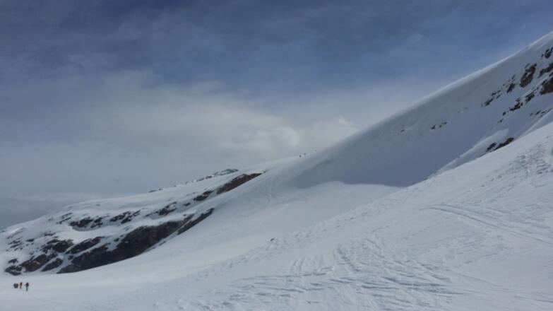Der steile Aufschwung zum Gletscher.