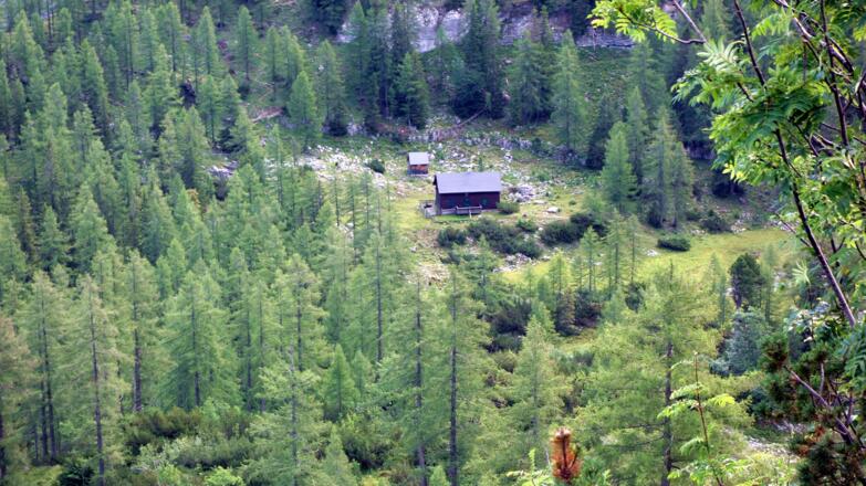 Jagdhütte von 1525m, genau im rechten Winkel