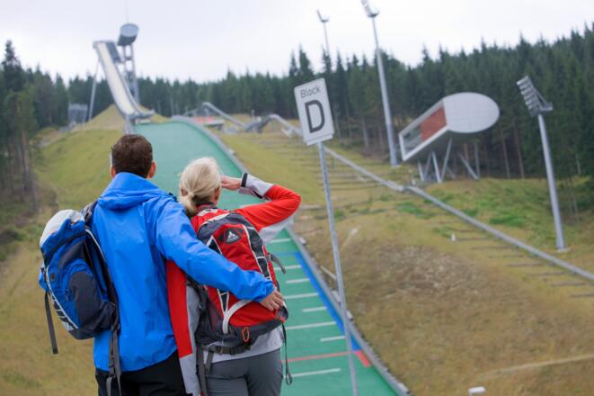 Wanderer an der Sparkasse Vogtland Arena