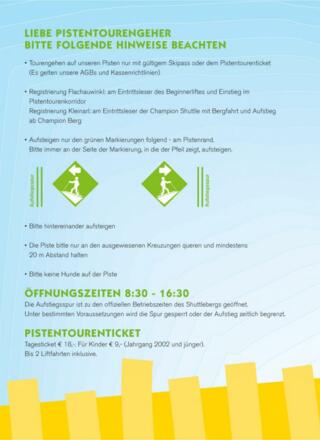 Information für Pistentourengeher Winter 2017/18